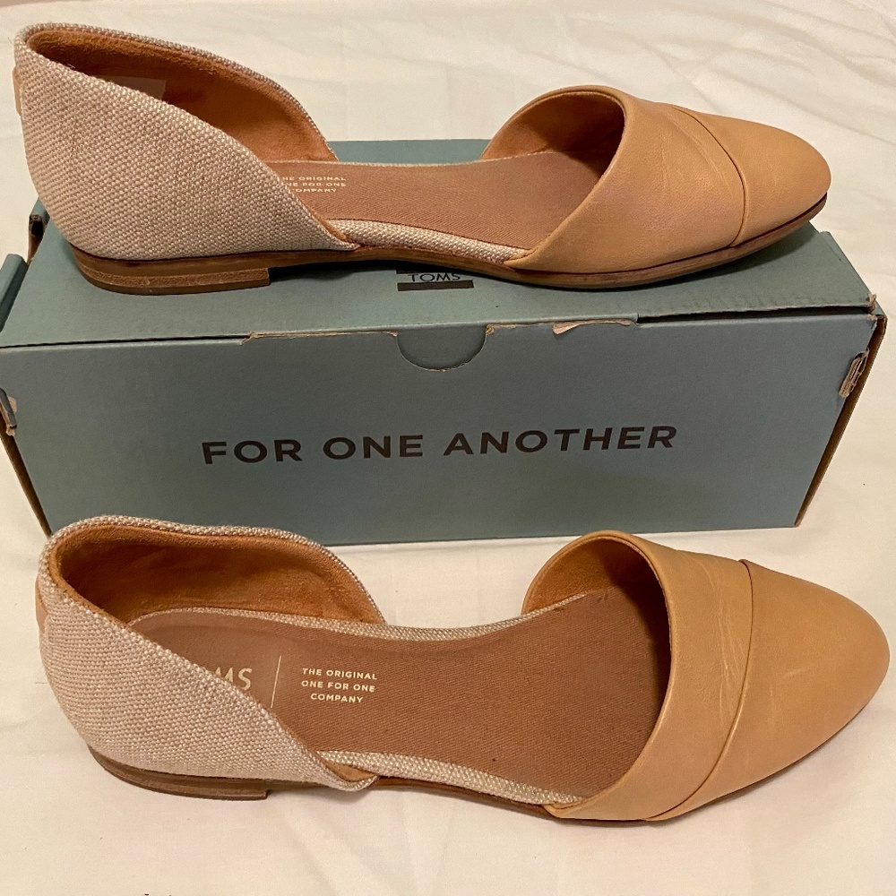 Toms Jutti D'orsay Honey Leather/Rose Gold Flat